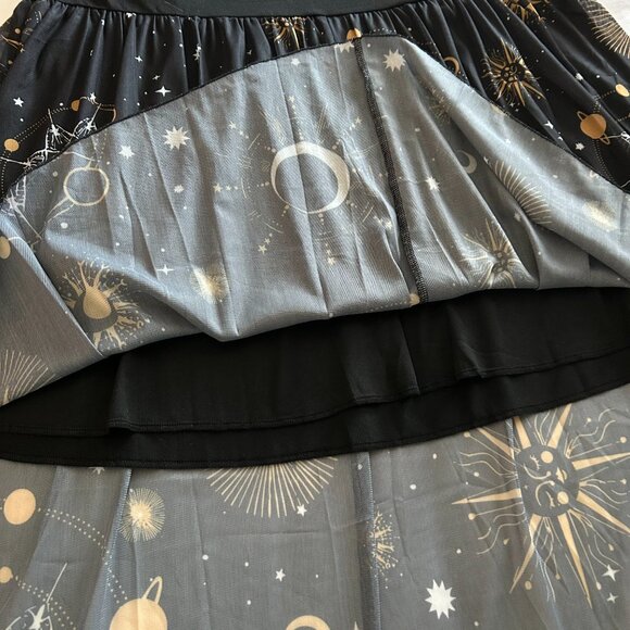 New SHEIN Goth Punk Black Chiffon Moon Stars Dress Halloween Plus Size 3XL E30 - Picture 9 of 9